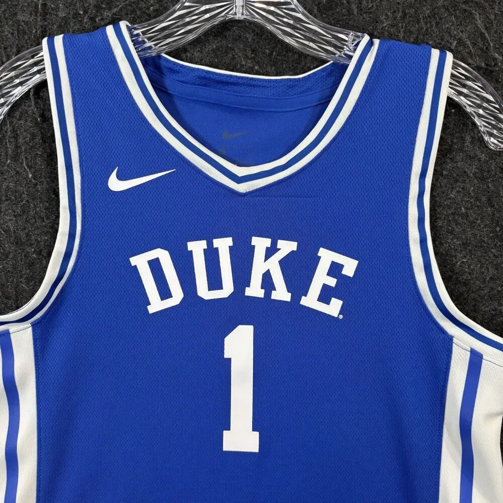 Duke Blue Devils Basketball Jersey Boy's Large Blue #1 Nike Youth